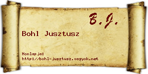 Bohl Jusztusz névjegykártya